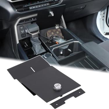 Imagem de SAFECar Tampa de caixa de armazenamento segura para console central inferior compatível com Toyota Tundra SR/SR5/Limited/TRD PRO 2022-2025, compartimento de bandeja organizadora de controle inferior