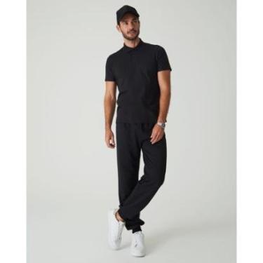 Imagem de Calça Básica Masculina Em Moletom Flanelado Preto - PP-Masculino