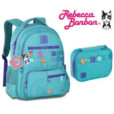 Imagem de Kit Mochila de Costas Oficial Rebecca Bonbon Flower Power 17,5" RB2623