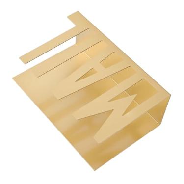 Imagem de HURRISE Organizador de Correio de Metal, Suporte de Correio de Mesa de Design Oco Elegante Com Recorte de Minimalista para Contas, Cartas, Papéis, Material de Escritório, 15 X (Ouro)