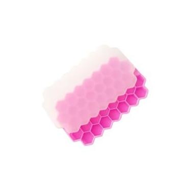Imagem de Forma de Gelo Cubo de Silicone Alimentício Sem BPA | Fácil Desmoldagem | Anti-Stress & Brinquedo Sensorial | Ideal para Drinks e Cozinha (Retângulo-Rosa,1 peça)
