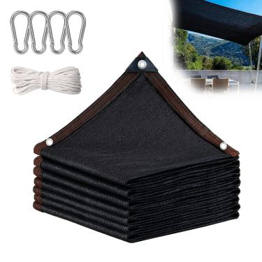 Imagem de Trailabo Toldo de Lona, Rede de Sombra de Garagem Criptografada Engrossada de 5 * 4 M, 90% de Guarda-sol de Piscina, Isolamento de Sombra de Jardim, Cantos Reforçados, Toldo para Area Externa - Preto