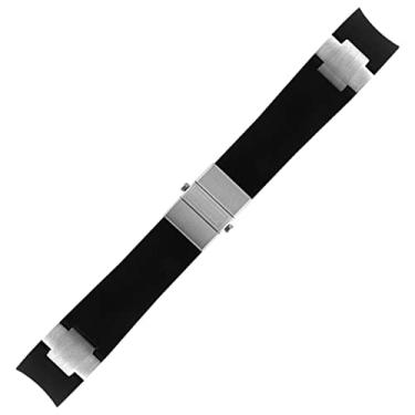 Imagem de AHGDDA Pulseira de relógio à prova d'água para Ulysse Nardin pulseira de relógio de borracha de silicone esportiva, acessórios de reposição para relógios, 22mm