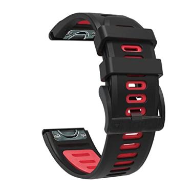 Imagem de EZZON Pulseira de substituição de silicone de ajuste rápido e fácil para Garmin Fenix 7 7X 6 6X Forerunner 935 945, Approach S60 S62, Descent Mk1 Mk2 Mk2i Watch 26 22mm Pulseira (Cor: