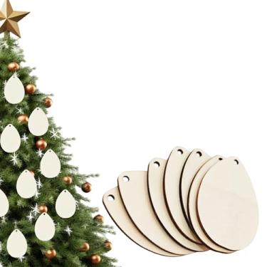 Imagem de 25 pingentes de lágrima de madeira – suprimentos para fazer bricolage, pingentes de artesanato em madeira, espaços em branco para joias