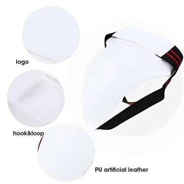 Imagem de Generic Protetor de Virilha Masculino Taekwondo, Protetor de Virilha Com Absorção de Choque para Treinamento de Boxe karatê Sanda Branco Xl Eva + Pu (XL)