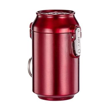 Imagem de 1 cinzeiro exclusivo em forma de lata, mini cinzeiro portátil criativo, adequado para uso no carro, quarto, sala de estar e decoração de casa, vermelho