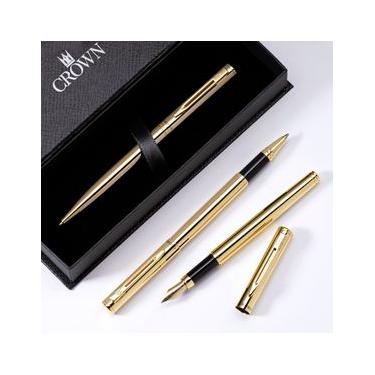 Imagem de Kit Capricci Esfero + Roller + Tinteiro - Dourada