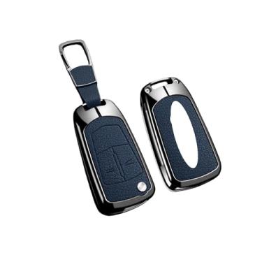 Imagem de Capa para chave remota de couro de liga de zinco para carro compatível com Opel/Astra JH/Corsa/Insignia/Mokka/Zafira/Meriva Acessor de chaveiro protetor(A Blue 1)