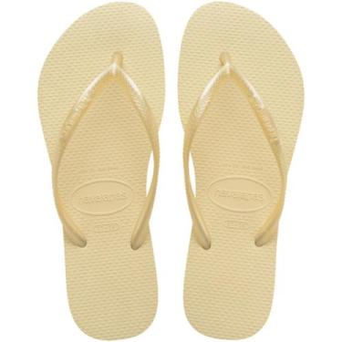 Imagem de Chinelo Havaianas Feminino Slim Tiras Finas Original Cor:ButtercreamTa