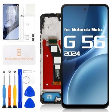 Imagem de Tela de substituição para Motorola Moto G 5G 2024 para Moto G 5G 2024 com moldura XT2417 XT2417-1 XT2417-6 G 5G 2024 Montagem de tela sensível ao toque com peças de reparo