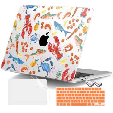 Imagem de DONGKE Capa para MacBook Air de 13,6 polegadas 2025 2024-2022 A3240 A3113 A2681 M4 M3 M2 Chip Touch ID, capa rígida de plástico e capa de teclado e adaptador tipo C para MacBook Air de 13 polegadas M4