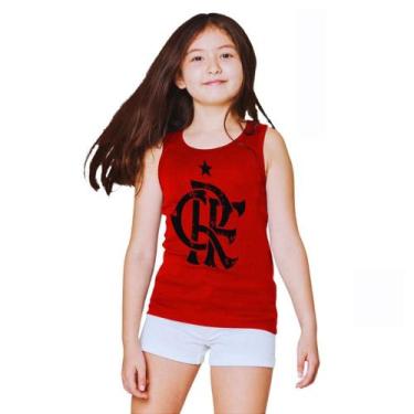 Imagem de Camiseta Infantil Flamengo Regata Vermelha Oficial - Revedor, Tam 6