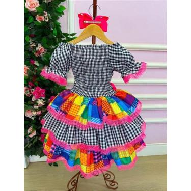 Imagem de Vestido Junino Luxo Quermesse do Sertão Preto - Infantil - no-brand, 2