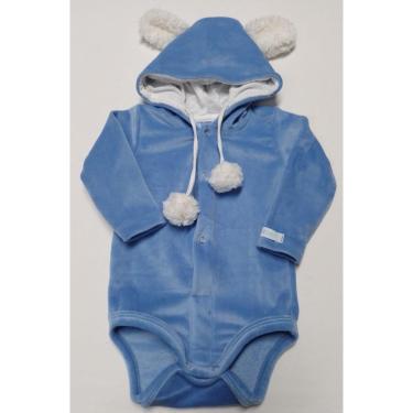 Imagem de Body Plush Térmico Bebê Neutro Inverno Capuz LessaKids B9292-Masculino