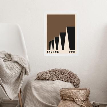 Imagem de Quadro Bauhaus Marrom - Factory Roofs 24X18Cm - Com Vidro