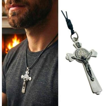 Imagem de Colar Cordão Crucifixo Medalha de São Bento - FORNECEDOR 3