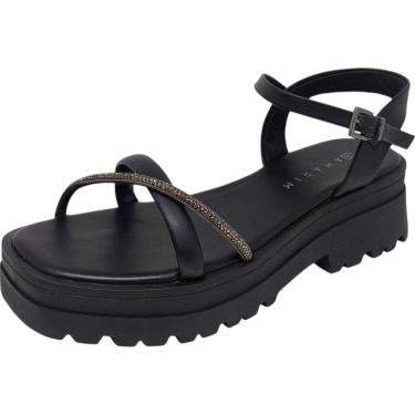 Imagem de Sandália Feminina Flatform Tira Strass Conforto Ramarim
