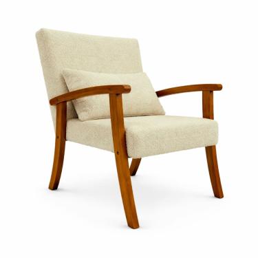 Imagem de Kit 2 Poltrona Jade Boucle Almofada Estofada Sala De Estar Moderna Decorativa