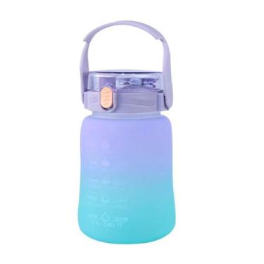 Imagem de Garrafa de plástico color com canudo e alça 1100ml - Quero Presentear,