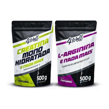 Imagem de Kit Explosão e Pump Creatina 500g + L-Arginina 500g - 4well