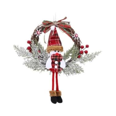 Imagem de Guirlanda De Natal Vintage Com Luzes E Pinhas 40/30cm Para Decoração D