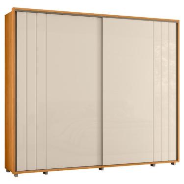Imagem de Guarda Roupa Casal 2 Portas de Correr Off-Cinamomo 8 Gavetas Mya Z10 MDF Mpozenato
