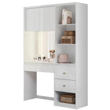 Imagem de Penteadeira Camarim Com Espelho E Led Lume 2 Gavetas 207 cm Moval