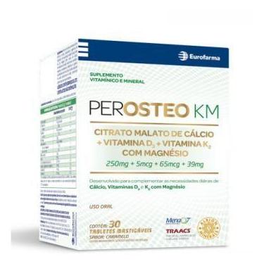 Imagem de Perosteo KM Sabor Caramelo 30 Tabletes Mastigaveis - EUROFARMA ETICO