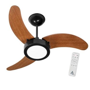 Imagem de Ventilador De Teto Inverter Super Led PRETO 3 Pás Madeira Led 18W 6500