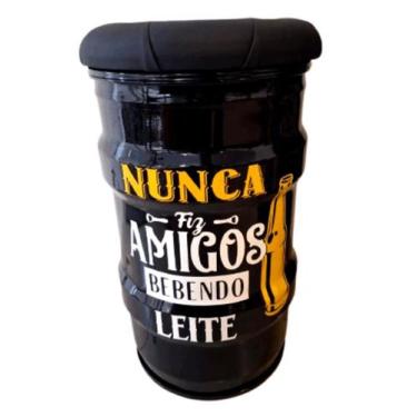 Imagem de Banco tambor nunca fiz amigos bebendo leite preto banqueta puff - EMPO