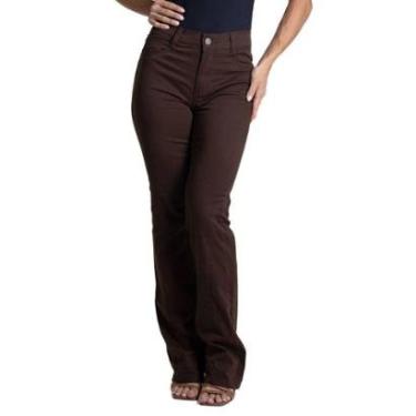 Imagem de Calça Sarja Sawary Boot Cut - 281474 - marrom 38-Feminino