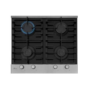 Imagem de Cooktop a Gás 4 Bocas Platinium com Trempe de ferro fundido Mesa Vidro