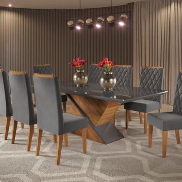 Imagem de Mesa de Jantar Retangular 200x90 Noble com 8 Cadeiras Iza - Viero