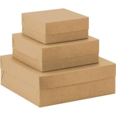 Imagem de Caixa para Presente com Tampa KRAFT GD 28X28X10 Quadrada PCT.C/10 - Cr