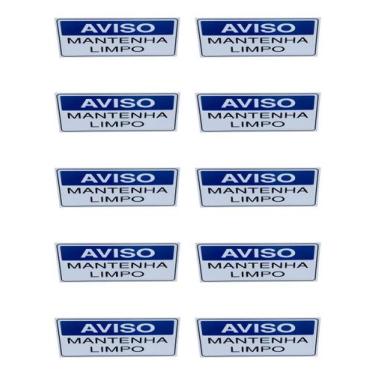 Imagem de KIT COMBO 10 Placa de Sinalização aviso mantenha limpo 15x25 - ASELETR