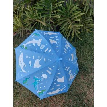 Imagem de Guarda Chuva Automático Infantil MÁGICO ( muda de cor quando molha ) -