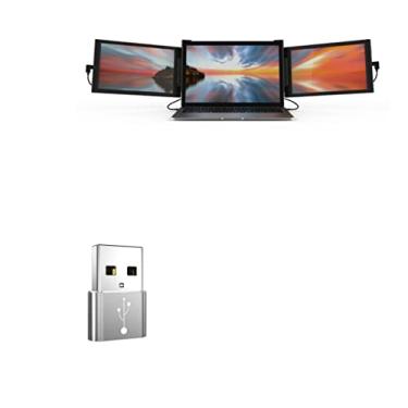 Imagem de Adaptador para Xebec Tri-Screen (Adaptador da BoxWave) – USB-A para C PortChanger (pacote com 5), USB Tipo-C OTG USB-A converte dados de carregamento para Xebec Tri-Screen – Prata metálica