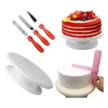Imagem de Bailarina Para Bolo + 3 Espátulas + Espátula Alisador Ajust.