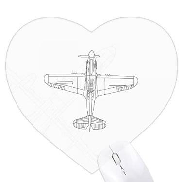 Imagem de Mousepad com estrutura de arma de avião e coração, tapete de borracha para escritório
