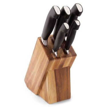 Imagem de Conjunto Elegance com 5 Facas e Cepo em madeira 