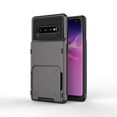 Imagem de Flip Card Slots Business Armor Case para Samsung Note 10 10 Plus S10E Case para Galaxy S8 S8 S9 S9 S10 Plus Note 9 A750 Capa, cinza, para Samsung Note 10