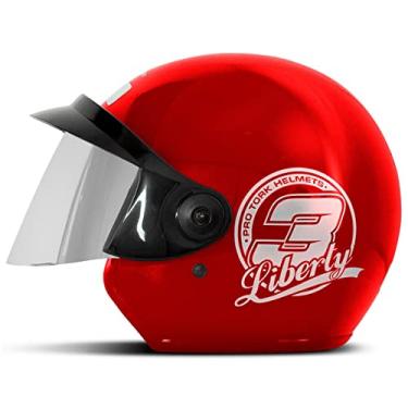 Imagem de CAPACETE ABERTO PRO TORK LIBERTY 3 SOLID VERMELHO TAM. 58 VIS. ESPELHADA