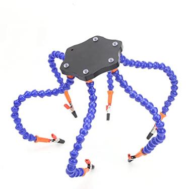 Imagem de Bancada de trabalho de braço flexível braçadeira de 6 braços multifuncional liga de alumínio suporte de mesa de soldagem modelo avião acessórios de controle de voo, estações de solda