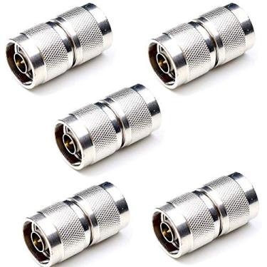 Imagem de Adaptadores macho N, conectores macho para macho ANHAN N, acoplador N, adaptador coaxial N, conector reto coaxial RF para antena WiFi, amplificador, rádio, estação base, pacote com 5