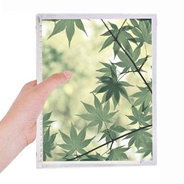 Imagem de Caderno de folhas soltas com imagem de plantas Maple Leaf recarregável diário de papelaria