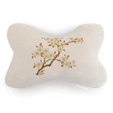 Imagem de DIYthinker Almofada de almofada para apoio de cabeça com estampa de folhas de flor para parede, decoração de pescoço