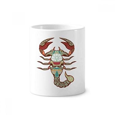 Imagem de Scorpio Constelação Zodíaco Símbolo Escova de Dentes Suporte Caneca, Copo de Cerâmica Branco 355 ml