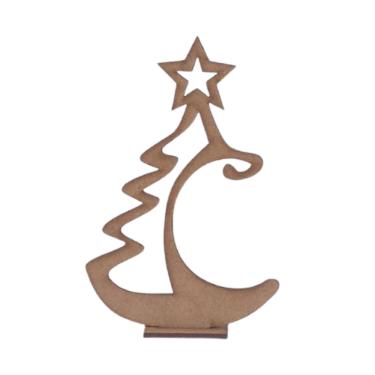 Imagem de 12 Árvores de Natal em MDF Estrela com 18 cm  Lembrancinha