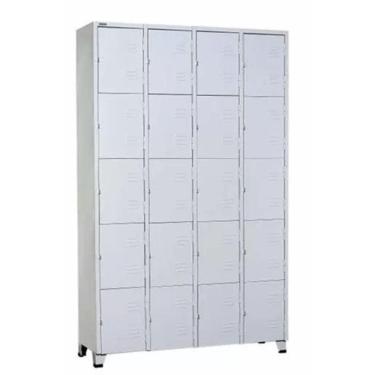 Imagem de Armário Roupeiro De Aço Vestiário Academia 20 Portas Locker Cinza